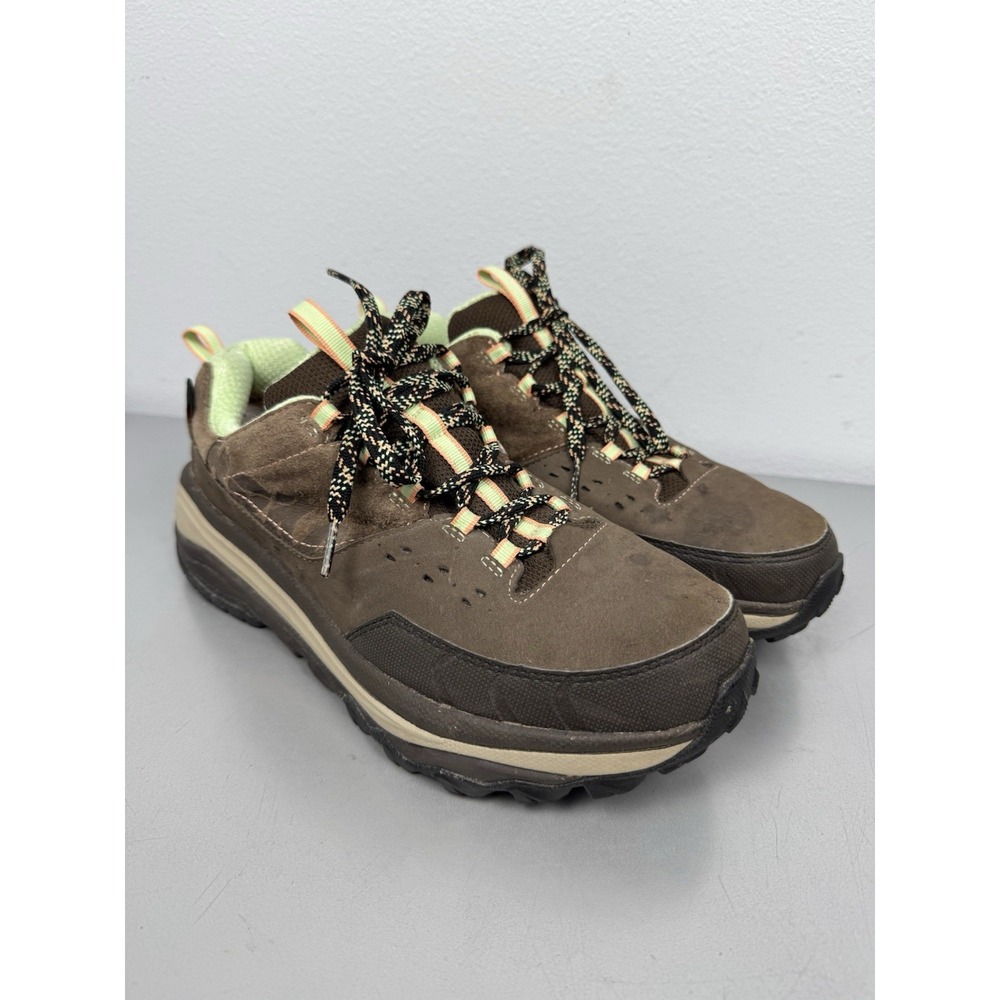 Hoka Tor Summit WP Hiking Shoes Womens 11 Brown Leather Green Trail Vibram Boots